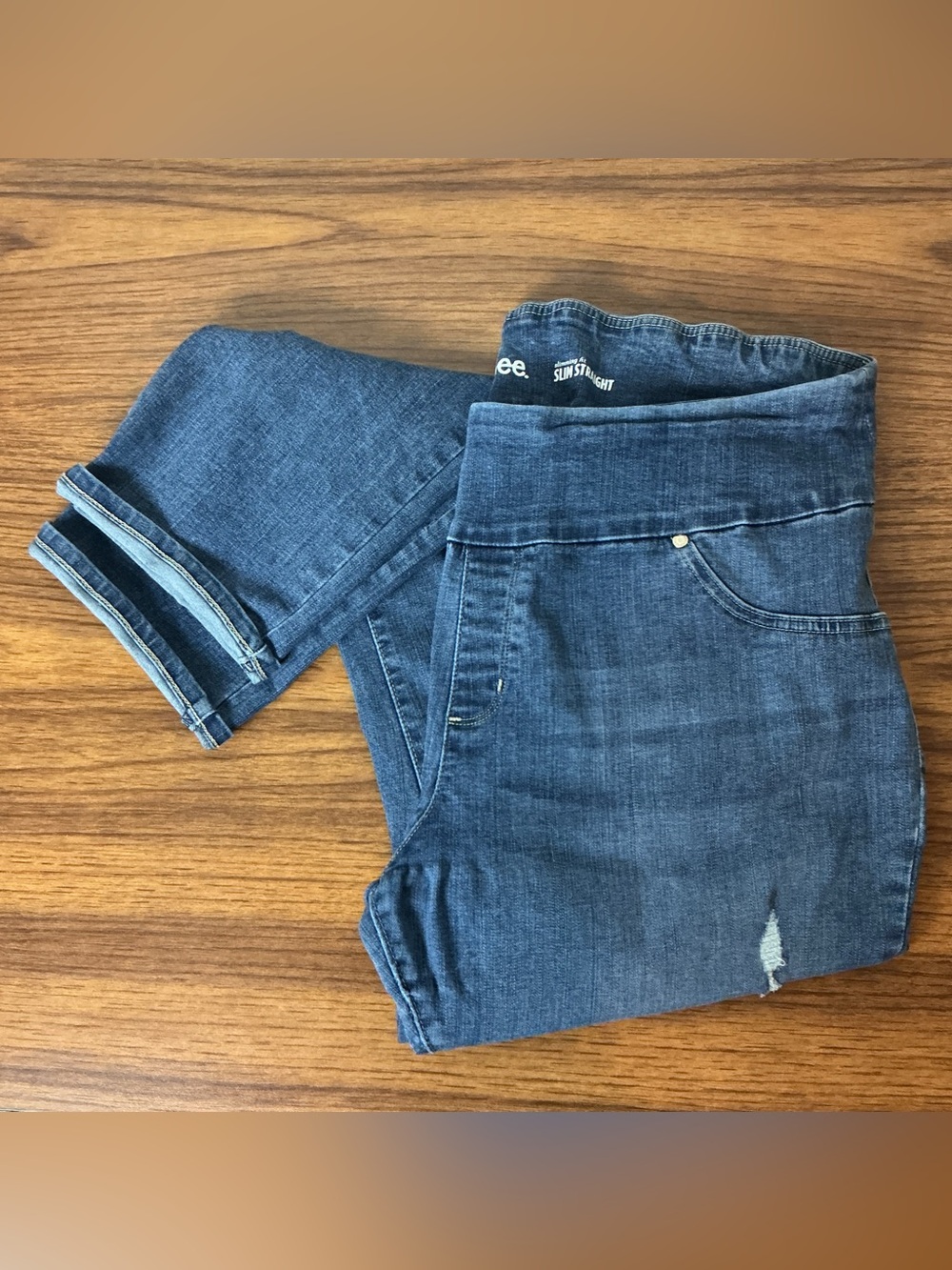Lee Platinum Label Slim Straight Stretch Blue Jeans Women's 16W
